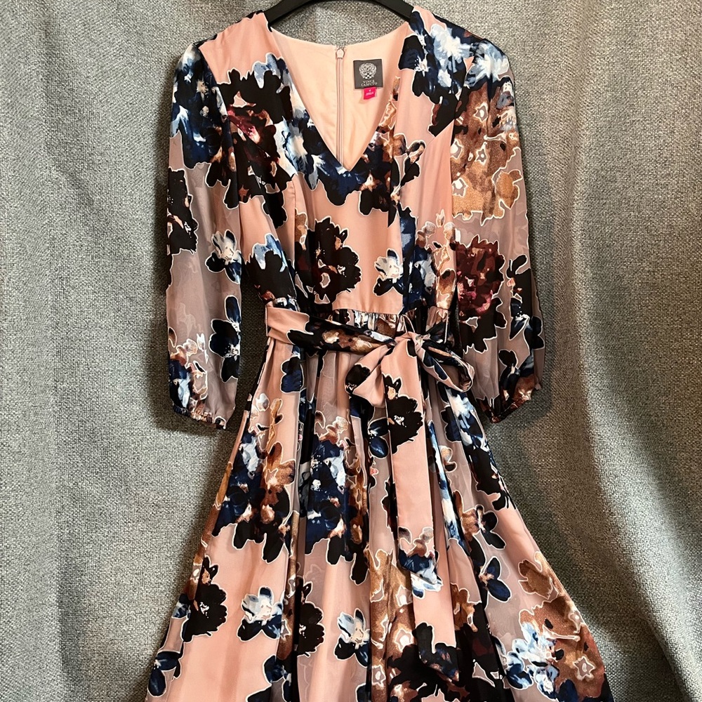 Floral wrap dress with bouncy sleeves !